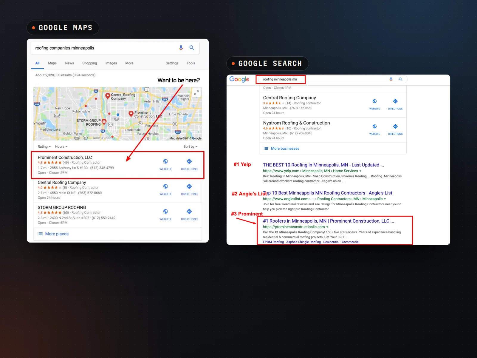 Google Maps and search, from the client report